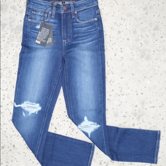 PAIGE VINTAGE JEANS high rise slim leg. - Picture 3 of 5